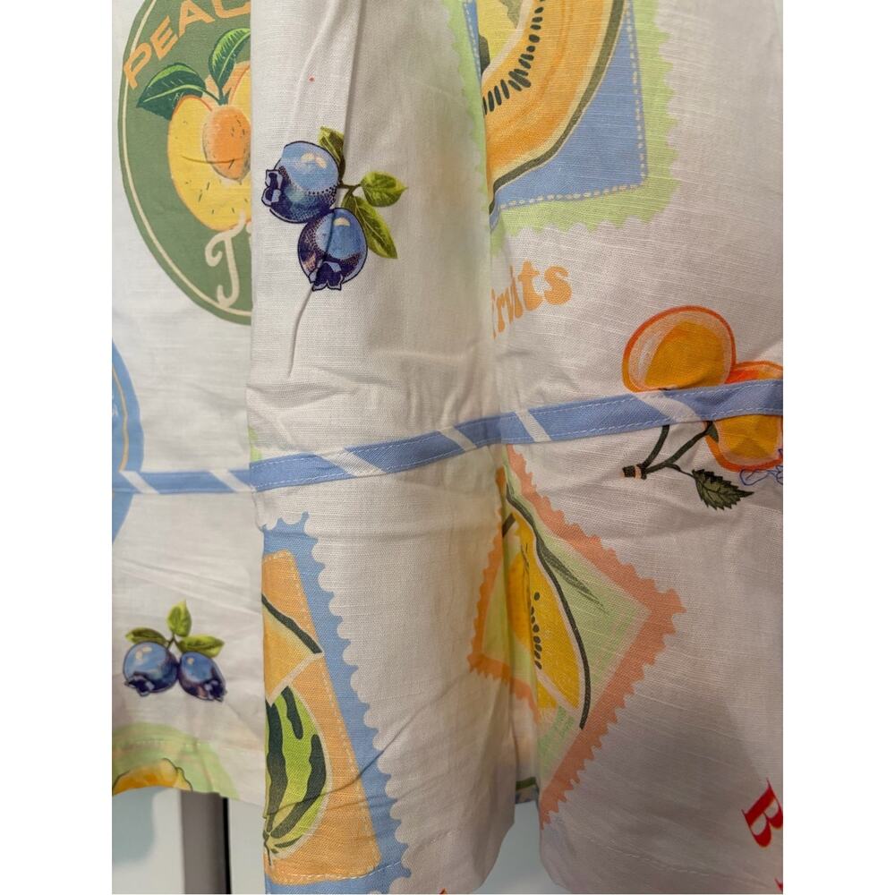 Prosperina Annie Orchard Print Apron Midi Skirt Linen Cotton Size M NWT Rare - Picture 10 of 11